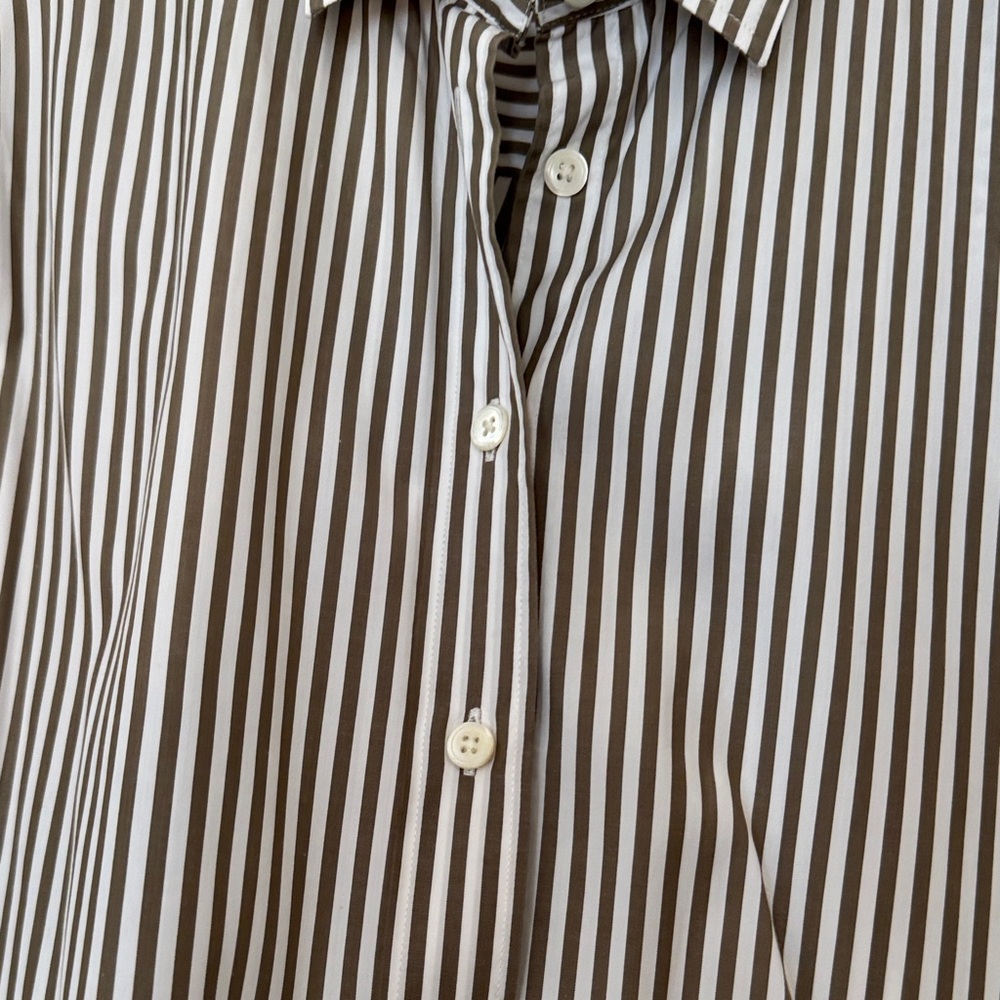 Toteme Women’s Brown and White Striped Cotton Poplin Shirt Euro Size 40 - Picture 4 of 13